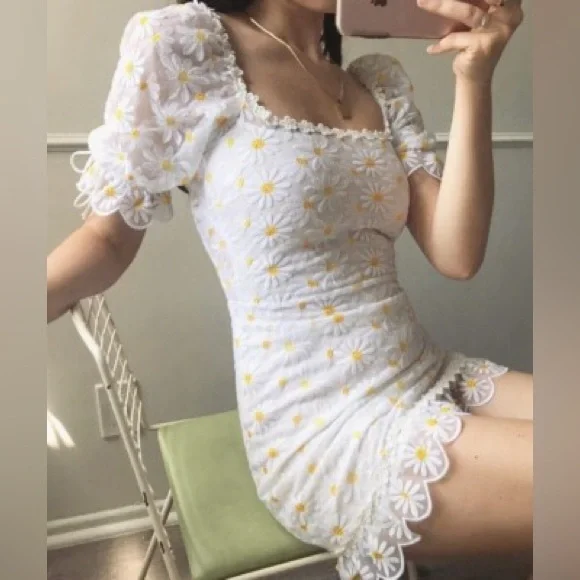 For Love And Lemons Brulee Daisy Mini Dress - Picture 3 of 10